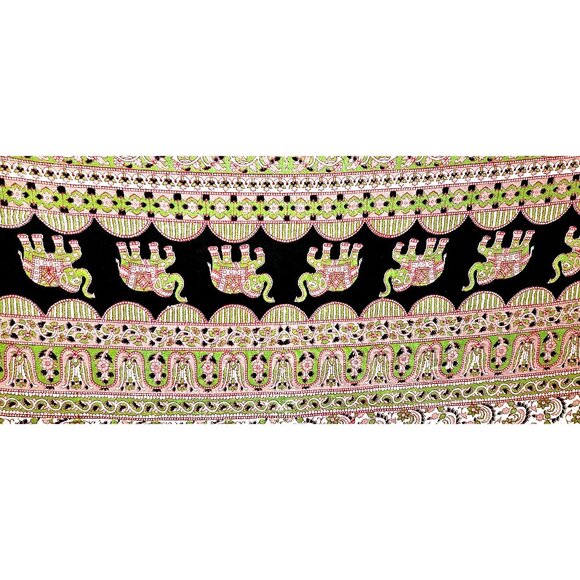 Table Cloth Wall Hanging Indian Mandala Elephant 7ft5" X 7ft5" Cotton Bohemian - Picture 2 of 6